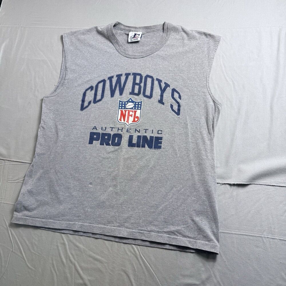 Vintage 90s NFL Dallas Cowboys Logo Athletic Pro Line Tank T-Shirt Sz. XL 1995 - Picture 3 of 8
